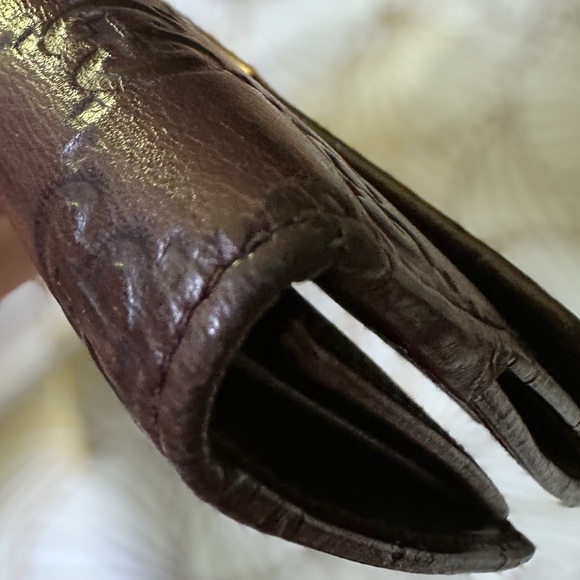 GUCCI Dark Brown Guccissima Continental Leather Wallet - Picture 14 of 15